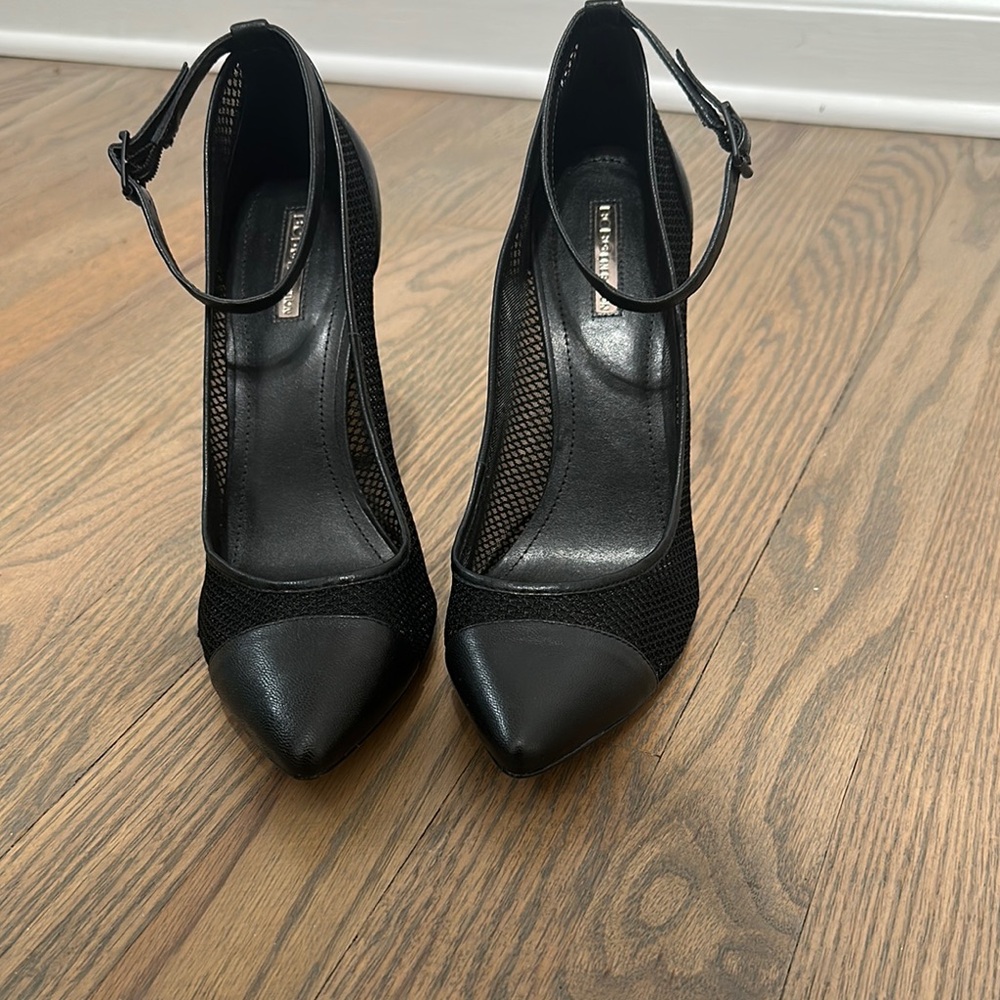 BCBGeneration Black High-Heeled Ankle Strap Shoes